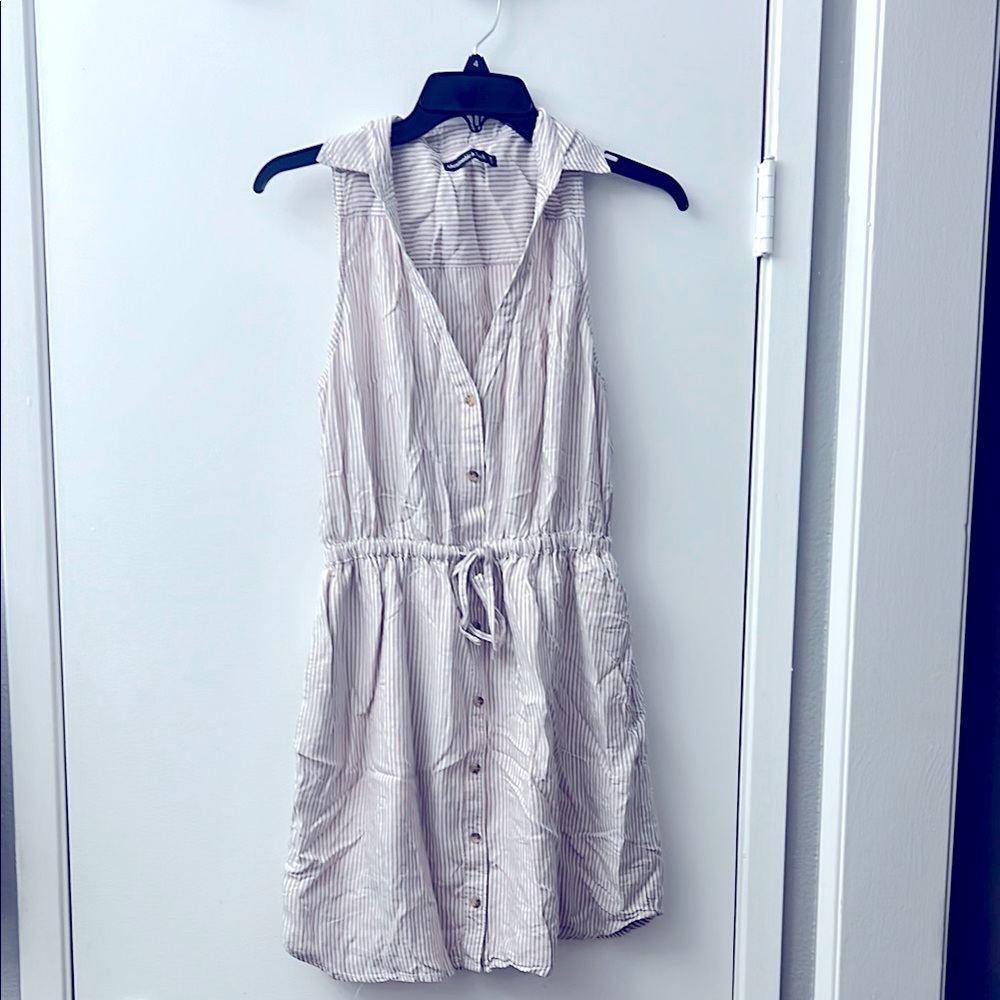 Striped sleeveless shirtdress